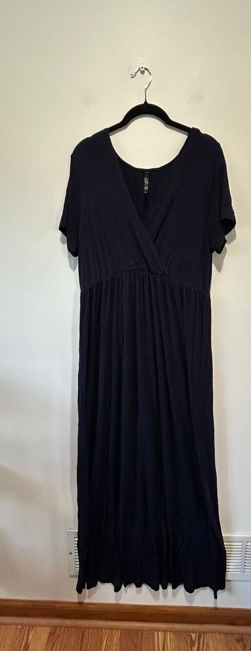 Rags & Couture navy maxi dress size 2XL soft short sleeve beachy lounge